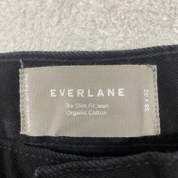 Everlane Jeans Mens 38 Black The Slim Fit Jean Low Stretch Cotton 32 Inseam - Picture 4 of 9